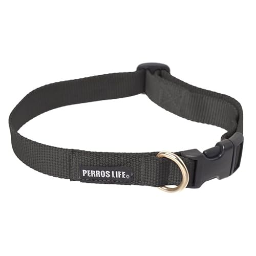 PERROS LIFE Verstellbarer Halsband schwarz CR25/S 35-53 cm Border Collie Schädel Tedesco von PERROS LIFE