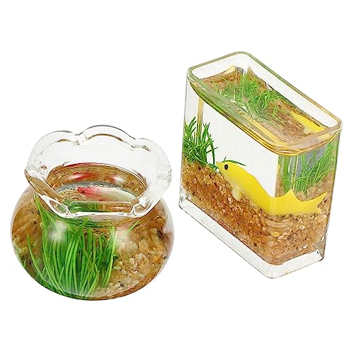 PERSELOSO 2stücke Miniatur Fisch Tank Deko Aquarien Für Design Wetterfest Für Mini Landschaften Und Heimdekoration PERSELOSO 2stücke Miniatur Fisch Tank Deko Aquarien Für Design Wetterfest Für Mini Landschaften Und Heimdekoration von PERSELOSO