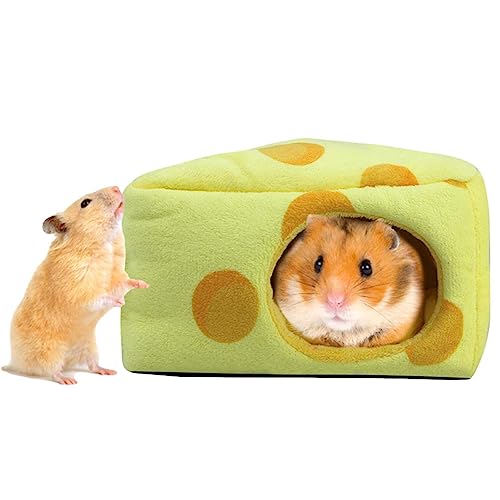 Hamsterhaus – weiches Fleece-Hamsterhaus, großes Versteck mit weicher Matte | Winter warmer Zwerghamsterkäfig für Chinchilla, Hamster, Zucker und Bartdrago Lear-au von PERTID