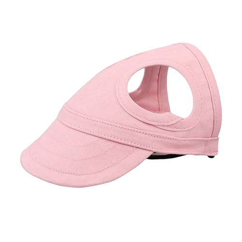 PERZOE Hunde-Baseballkappe, Haustier-Strandhut für Hunde, Hunde-Strandhut, Sonnenschutz, Haustier-Baseballkappe mit Ohrlöchern Rosa L von PERZOE