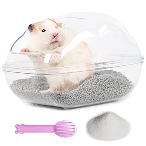 PESNLO Hamster Kleintier Sand Badewanne Badewanne Tierbad mit Badesand und Schaufel Zubehör für Mäuse Igel Lemming Rennmäuse oder andere kleine Haustiere (groß) von PESNLO