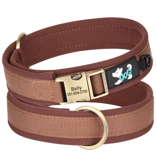 PET Artist Hundehalsband aus weichem Neopren, gepolstert, personalisierbar, mit Namen und Telefonnummer, verstellbares, strapazierfähiges Nylon-Hundehalsband mit Schnellverschluss-Metallschnalle für von PET ARTIST