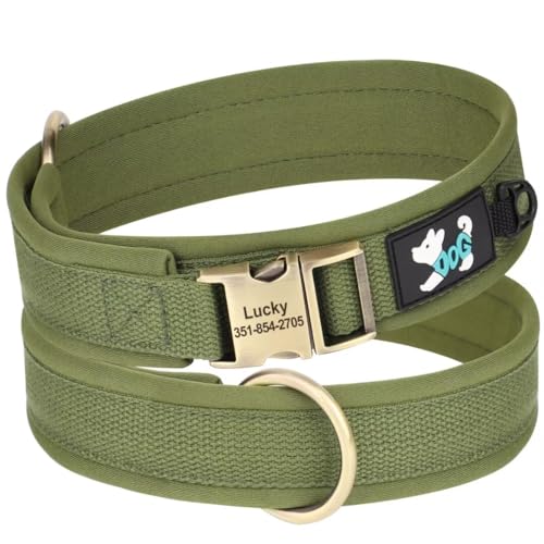 PET Artist Hundehalsband aus weichem Neopren, gepolstert, personalisierbar, mit Namen und Telefonnummer, verstellbares, strapazierfähiges Nylon-Hundehalsband mit Schnellverschluss-Metallschnalle für von PET ARTIST