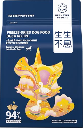 PET-EVER PureFeast Dog Freeze-Dried Dog Food (Duck Recipe - 14 Ounce) von PET-EVER PureFeast