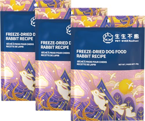 PET-EVER PureFeast Gefriergetrocknete Leckerlis für Hunde, 97% lyophilisiertes Futter tierischer Herkunft, Behandlung mit hohem Proteingehalt, Topping und Mischer für Mahlzeiten für Hunde (Rezept für von PET-EVER PureFeast