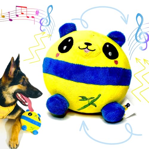 PET'SBARREL Active Moving Pet Plush Toy for Dogs 2024 New Interactive Dog Toy - Vibrant Yellow and Blue Plush Toy for Active Dogs Dog Toys Interactive Bouncing Dog Ball Toy von PET'SBARREL