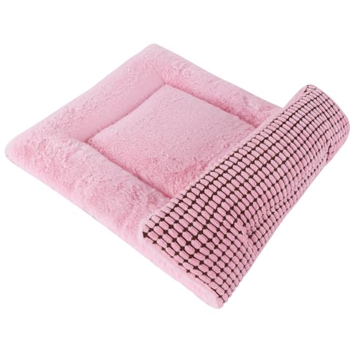 PET SPPTIES Hundebett Weiches und Warmes Matten Hundekissen Waschbarn kuschelig Umkehrbar Haustier Sofakissen PS085 (75X50 cm, Rosa) von PET SPPTIES