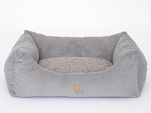 PET & Co. Kingston - Cord Double Face - Orthopädisches Hundebett mittelgroße Hunde mit Premium-Qualität (80x60cm) - Luxuriöses & Ergonomisches Hundebett waschbar - Made in EU von PET & Co.