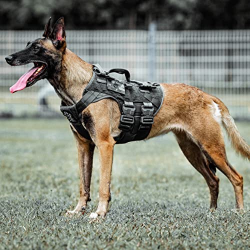 PETAC GEAR Taktisches Hundegeschirr K9 Hundetrainingsweste, verstellbar, gepolstert, Polizeidienst, Hundearbeit, MOLLE-Westen für große, mittelgroße Hunde, Mals GSD Lab… … von PETAC GEAR