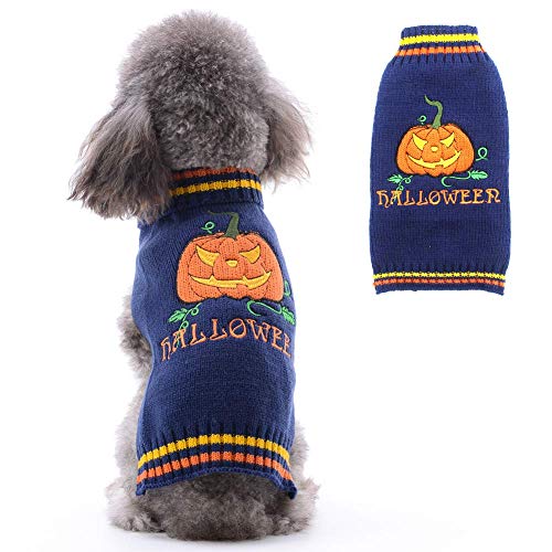 Halloween Kürbis Haustier Hund Pullover Urlaub Party Für Katze Und Puppy Kleider Für Kleine Mittelgroße Hunde von PETCARE