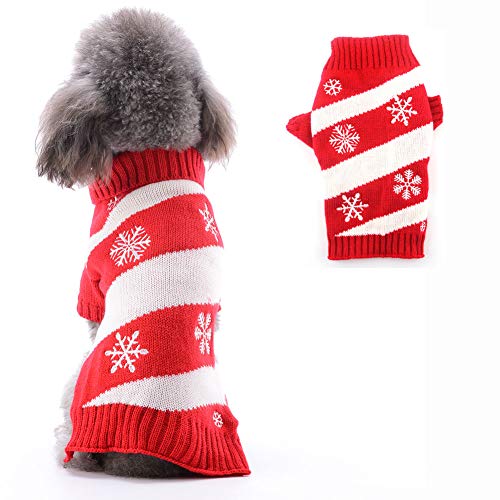 PETCARE Hundepullover Weihnachten Hund Rollkragenpullover Weihnachten Muster Strickwaren warme Haustier Pullover für Hundewelpen Party Puppy Geschenk für Hund von PETCARE