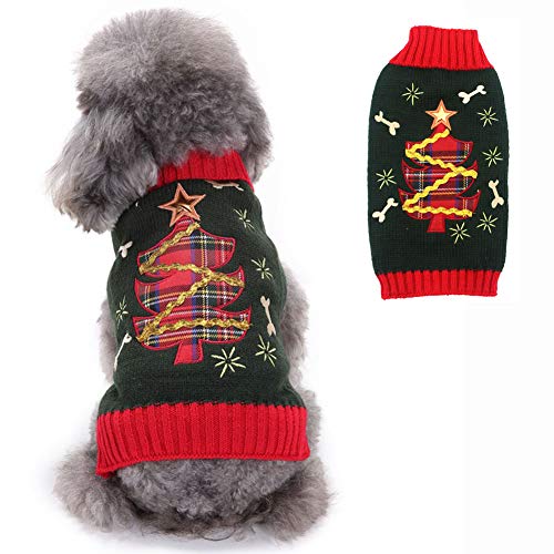 PETCARE Hundepullover Weihnachten Hund Rollkragenpullover Weihnachten Muster Strickwaren warme Haustier Pullover für Hundewelpen Party Puppy Geschenk für Hund von PETCARE