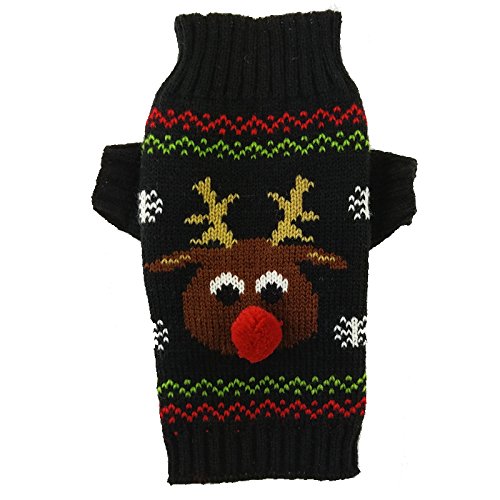 PETCARE Hundepullover Weihnachten Hund Rollkragenpullover Weihnachten Muster Strickwaren warme Haustier Pullover für Hundewelpen Party Puppy Geschenk für Hund von PETCARE