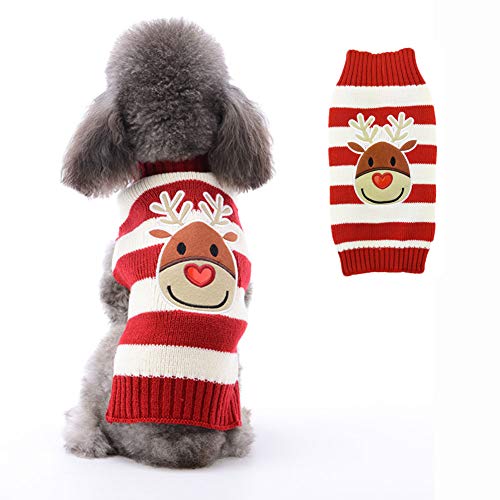 PETCARE Hundepullover Weihnachten Hund Rollkragenpullover Weihnachten Muster Strickwaren warme Haustier Pullover für Hundewelpen Party Puppy Geschenk für Hund von PETCARE