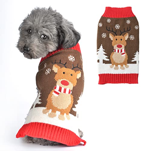 PETCARE Weihnachtspullover für Hunde, klassischer Stil, hässlicher Pullover für kleine und mittelgroße Hunde, Cartoon-Design, warm, für Welpen, Katzen, Hunde, Strickwaren von PETCARE