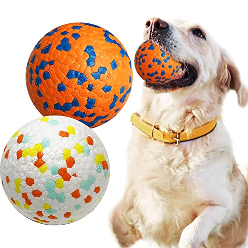 PETCARE 2 x Hundebälle für Aggressive Kauer, unzerstörbare Tennisbälle für mittelgroße und große Hunde, Wasserspielzeug, Kaubälle, robust, langlebig, großes Hundespielzeug, Hüpfball für Hunde zum von PETCARE