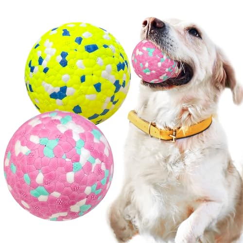 Petcare 2 x Hundebälle für aggressive Kauer, unzerstörbare Tennisbälle für mittelgroße und große Hunde, Wasserspielzeug, Kaubälle, robust, langlebig, großes Hundespielzeug, Hüpfball für Hunde zum von PETCARE