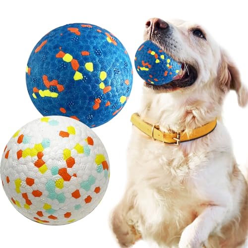 Petcare 2 x Hundebälle für aggressive Kauer, unzerstörbare Tennisbälle für mittelgroße und große Hunde, Wasserspielzeug, Kaubälle, robust, langlebig, großes Hundespielzeug, Hüpfball für Hunde zum von PETCARE