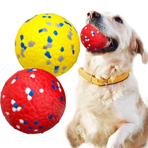 Petcare 2 x Hundebälle für aggressive Kauer, unzerstörbare Tennisbälle für mittelgroße und große Hunde, Wasserspielzeug, Kaubälle, robust, langlebig, großes Hundespielzeug, Hüpfball für Hunde zum von PETCARE