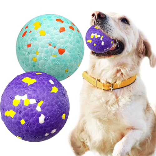 Petcare 2 x Hundebälle für aggressive Kauer, unzerstörbare Tennisbälle für mittelgroße und große Hunde, Wasserspielzeug, Kaubälle, robust, langlebig, großes Hundespielzeug, Hüpfball für Hunde zum von PETCARE