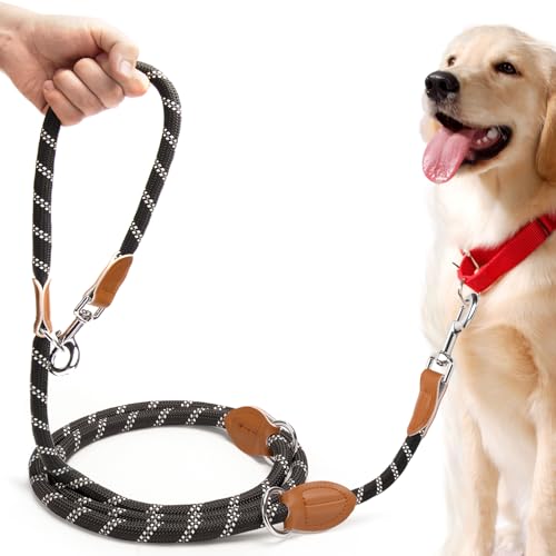 PETCOOZ Hundeleine 3 M aus Robuste Nylon, Reflektierend Starke Schleppleine für mittelgroße und große Hunde, Trainingsleine, Doppelleine mit 2 Karabiner von PETCOOZ