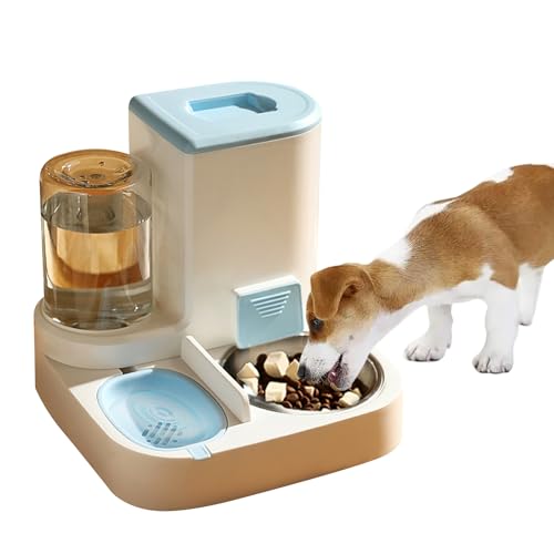 PETCUTE 2-in-1 Automatischer Futter und Wasserspender für Haustiere,Futterspender für Katzen mit großer Kapazität,Automatischer Futterspender für Haustiere,Leicht zu Reinigen, für Nass/Trockenfutter von PETCUTE