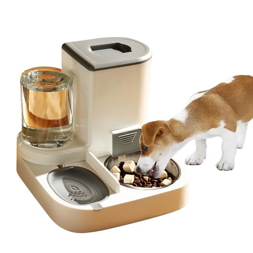 PETCUTE 2-in-1 Automatischer Futter und Wasserspender für Haustiere,Futterspender für Katzen mit großer Kapazität,Automatischer Futterspender für Haustiere,Leicht zu Reinigen, für Nass/Trockenfutter von PETCUTE