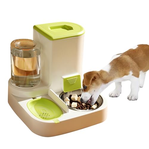 PETCUTE 2-in-1 Automatischer Futter und Wasserspender für Haustiere,Futterspender für Katzen mit großer Kapazität,Automatischer Futterspender für Haustiere,Leicht zu Reinigen, für Nass/Trockenfutter von PETCUTE