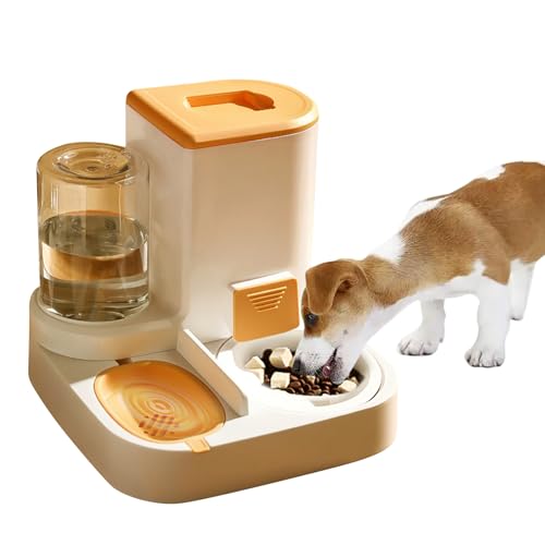 PETCUTE 2-in-1 Automatischer Futter und Wasserspender für Haustiere,Futterspender für Katzen mit großer Kapazität,Automatischer Futterspender für Haustiere,Leicht zu Reinigen, für Nass/Trockenfutter von PETCUTE