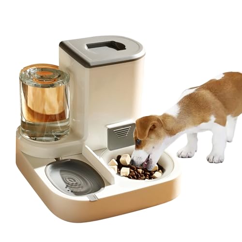 PETCUTE 2-in-1 Automatischer Futter und Wasserspender für Haustiere,Futterspender für Katzen mit großer Kapazität,Automatischer Futterspender für Haustiere,Leicht zu Reinigen, für Nass/Trockenfutter von PETCUTE