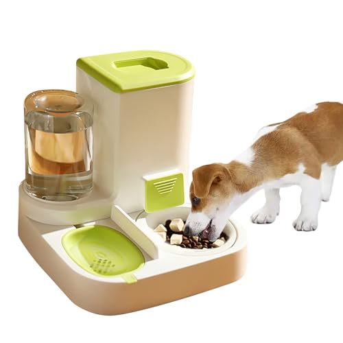 PETCUTE 2-in-1 Automatischer Futter und Wasserspender für Haustiere,Futterspender für Katzen mit großer Kapazität,Automatischer Futterspender für Haustiere,Leicht zu Reinigen, für Nass/Trockenfutter von PETCUTE