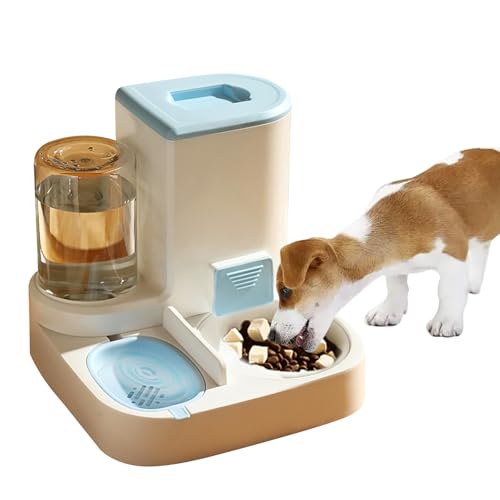 PETCUTE 2-in-1 Automatischer Futter und Wasserspender für Haustiere,Futterspender für Katzen mit großer Kapazität,Automatischer Futterspender für Haustiere,Leicht zu Reinigen, für Nass/Trockenfutter von PETCUTE