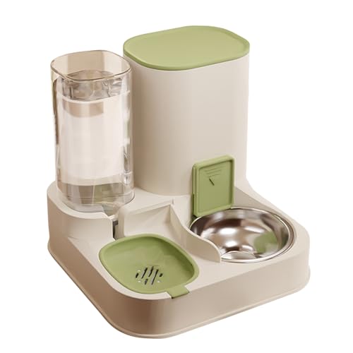 PETCUTE All-in-One Automatischer Futter und Wasserspender für Haustiere,Schwerkraft Futterspender für Katzen,Hunde-Wasserspender,Automatischer Futterspender für Haustiere, für Nass/Trockenfutter von PETCUTE