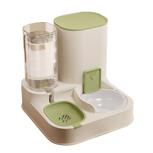 PETCUTE All-in-One Automatischer Futter und Wasserspender für Haustiere,Schwerkraft Futterspender für Katzen,Hunde-Wasserspender,Automatischer Futterspender für Haustiere, für Nass/Trockenfutter von PETCUTE