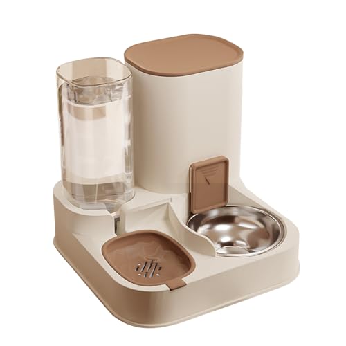 PETCUTE All-in-One Automatischer Futter und Wasserspender für Haustiere,Schwerkraft Futterspender für Katzen,Hunde-Wasserspender,Automatischer Futterspender für Haustiere, für Nass/Trockenfutter von PETCUTE