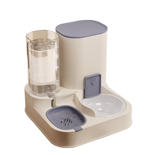 PETCUTE All-in-One Automatischer Futter und Wasserspender für Haustiere,Schwerkraft Futterspender für Katzen,Hunde-Wasserspender,Automatischer Futterspender für Haustiere, für Nass/Trockenfutter von PETCUTE