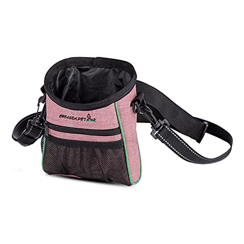 PETCUTE Futterbeutel für Hunde,Wasserdicht Leckerlibeutel für Hunde mit Verstellbarer Gürtel/Reflektierend Schultergurt,Tragbare Hundesnacktasche mit integriertem Hundemüllbeutelspender von PETCUTE