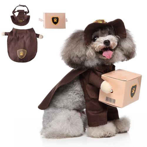 PETCUTE Halloween Kostüme für Hunde,Hund Halloween Kostüm,Katze Cosplay Party Anzug mit Hut und Requisite,Haustiere Hund Jumpsuit für Halloween Karneval Party,für Kleine bis große Hunde von PETCUTE