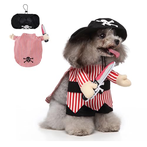 PETCUTE Halloween Kostüme für Hunde,Hund Halloween Kostüm,Katze Cosplay Party Anzug mit Hut und Requisite,Haustiere Hund Jumpsuit für Halloween Karneval Party,für Kleine bis große Hunde von PETCUTE