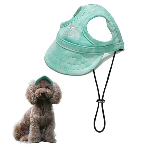 PETCUTE Haustier Baseballmütze,Hund Katze Outdoor Sunbonnet mit Ohrlöchern,Verstellbarer Gurt,Sommer Baseballmütze für Haustiere,Sport Haustier Hut Sonnenschutz für Kleine, Mittelgroße&große Hunde von PETCUTE