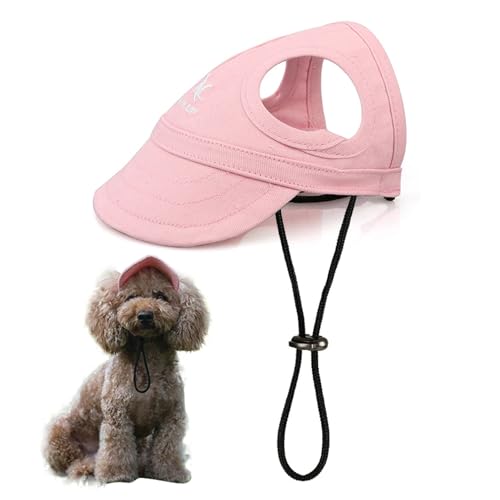 PETCUTE Haustier Baseballmütze,Hund Katze Outdoor Sunbonnet mit Ohrlöchern,Verstellbarer Gurt,Sommer Baseballmütze für Haustiere,Sport Haustier Hut Sonnenschutz für Kleine, Mittelgroße&große Hunde von PETCUTE