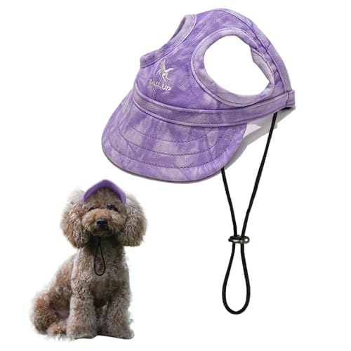 PETCUTE Haustier Baseballmütze,Hund Katze Outdoor Sunbonnet mit Ohrlöchern,Verstellbarer Gurt,Sommer Baseballmütze für Haustiere,Sport Haustier Hut Sonnenschutz für Kleine, Mittelgroße&große Hunde von PETCUTE