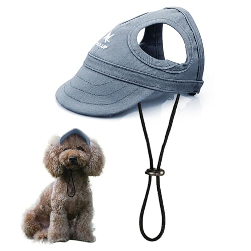 PETCUTE Haustier Baseballmütze,Hund Katze Outdoor Sunbonnet mit Ohrlöchern,Verstellbarer Gurt,Sommer Baseballmütze für Haustiere,Sport Haustier Hut Sonnenschutz für Kleine, Mittelgroße&große Hunde von PETCUTE