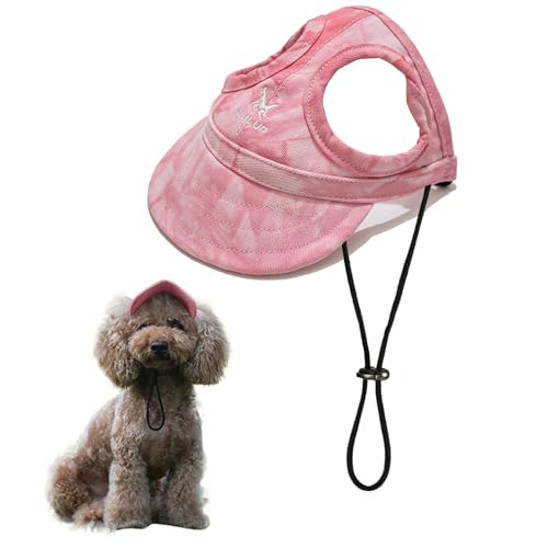 PETCUTE Haustier Baseballmütze,Hund Katze Outdoor Sunbonnet mit Ohrlöchern,Verstellbarer Gurt,Sommer Baseballmütze für Haustiere,Sport Haustier Hut Sonnenschutz für Kleine, Mittelgroße&große Hunde von PETCUTE