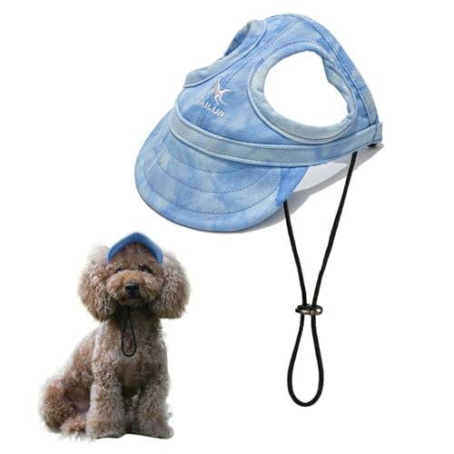 PETCUTE Haustier Baseballmütze,Hund Katze Outdoor Sunbonnet mit Ohrlöchern,Verstellbarer Gurt,Sommer Baseballmütze für Haustiere,Sport Haustier Hut Sonnenschutz für Kleine, Mittelgroße&große Hunde von PETCUTE