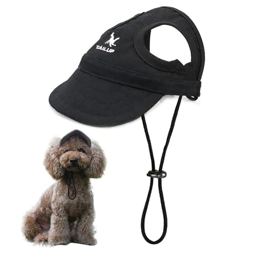 PETCUTE Haustier Baseballmütze,Hund Katze Outdoor Sunbonnet mit Ohrlöchern,Verstellbarer Gurt,Sommer Baseballmütze für Haustiere,Sport Haustier Hut Sonnenschutz für Kleine, Mittelgroße&große Hunde von PETCUTE