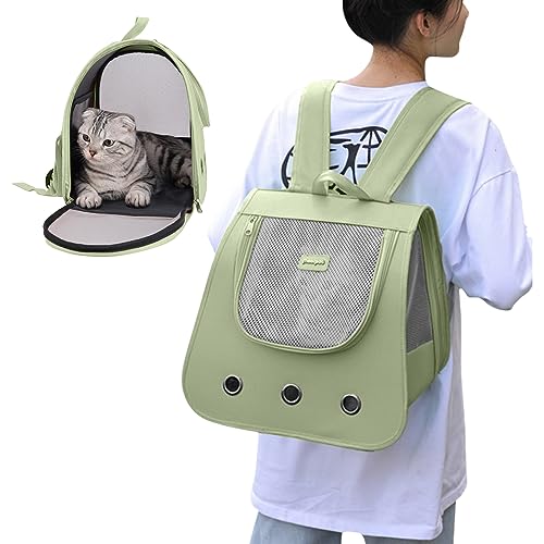 PETCUTE Haustier Rucksack,Faltbar Hunderucksack für Kleine Hunde und Katzen,Katzen Rucksack mit Herausnehmbarer Matte,Verstellbarer Schultergurt,Airline-Zugelassenes Katzenrucksack Für Reisen,Wandern von PETCUTE