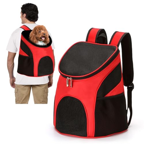 PETCUTE Haustier Träger Rucksack Hunde rucksäcke für kleine Hund und Katzen Belüfteten Design Hunde Tasche Reise Schultertaschen für das Wandern im Freien von PETCUTE