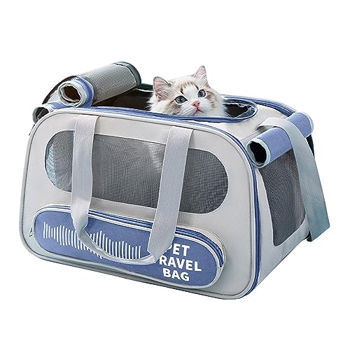 PETCUTE Haustier Tragetasche,Faltbare Hundetasche katzentragetasche mit Herausnehmbarer Matte,Atmungsaktive Hundetragetasche mit Sicherheitsleine,Transportbox für Haustiere mit Taschen von PETCUTE