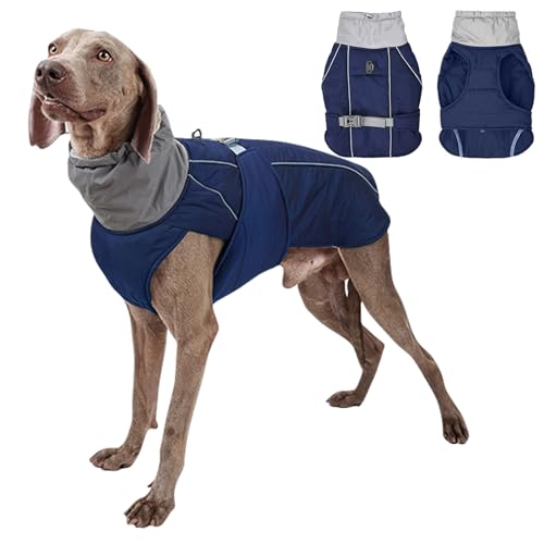 PETCUTE Hund Wintermantel,Wasserdichter Hundemantel Winter Warme Jacke,Winddichte Hundejacken mit Reflektierender Streifen und Gurtloch,Warmer Mantel für Hund für Camping Wandern von PETCUTE